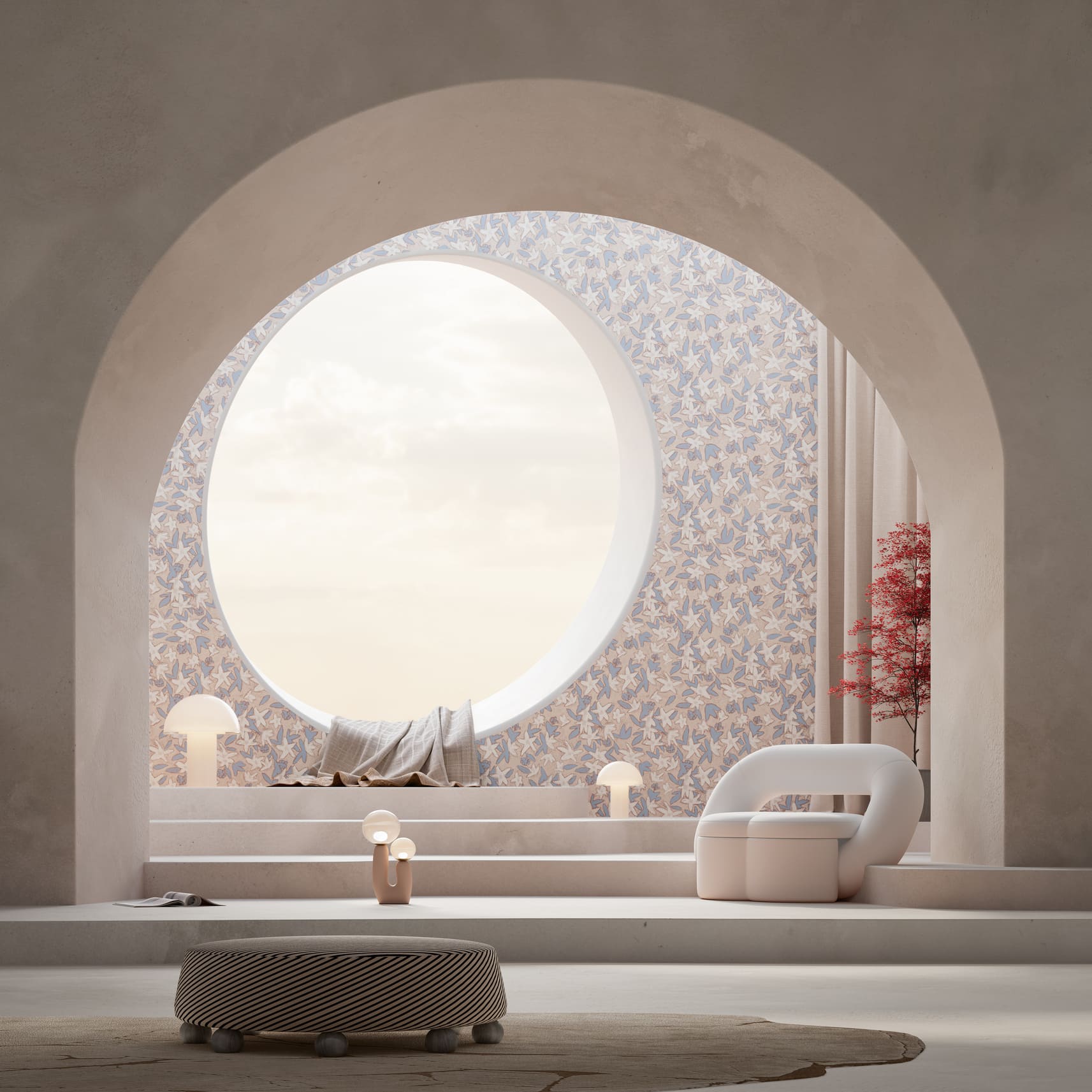 Обои Luna Крафт Пастель CRF5 002/1 10,05×1 фото в интерьере